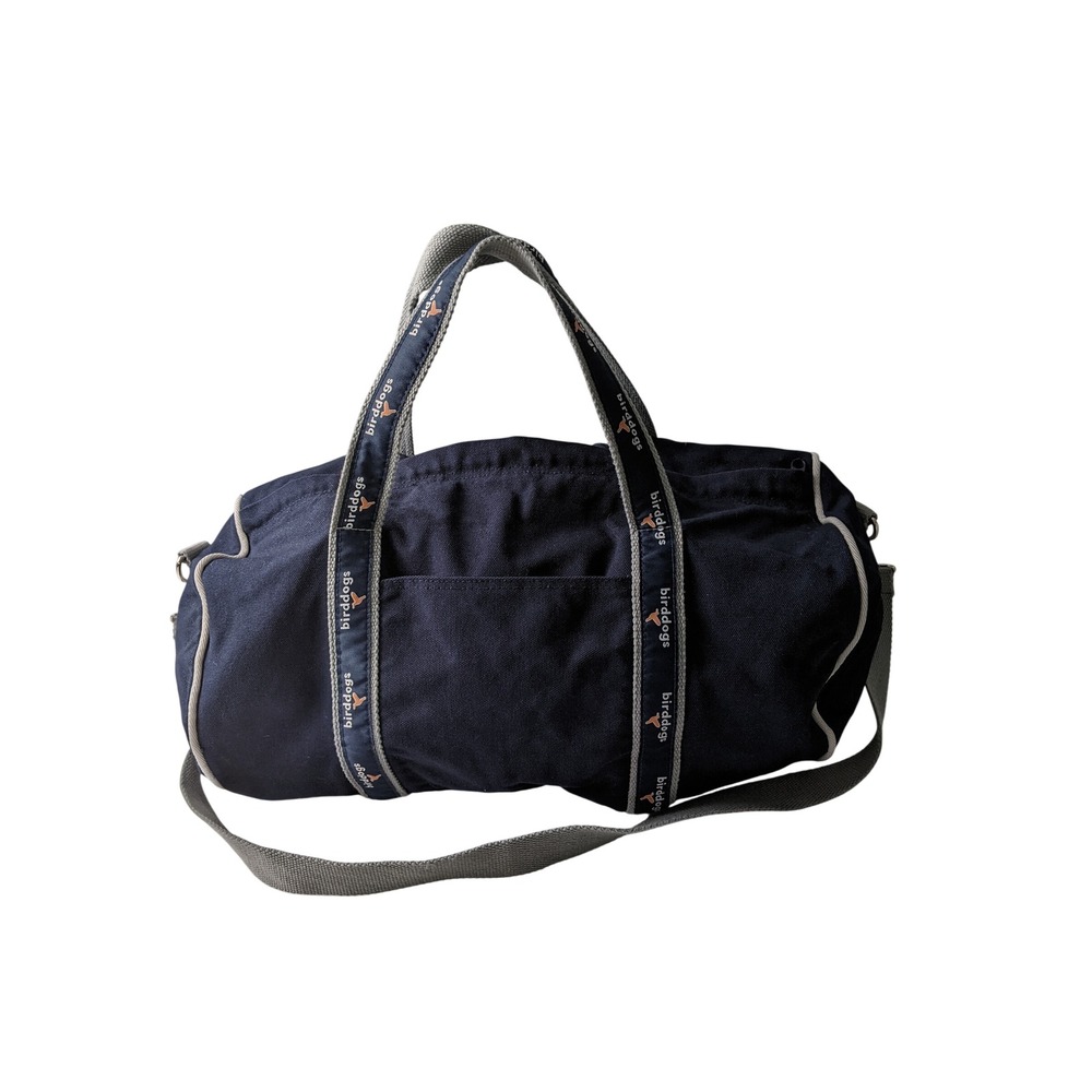 Birddog Navy Blue Cotton Canvas Duffel Bag Branded Straps Travel Gym Bag